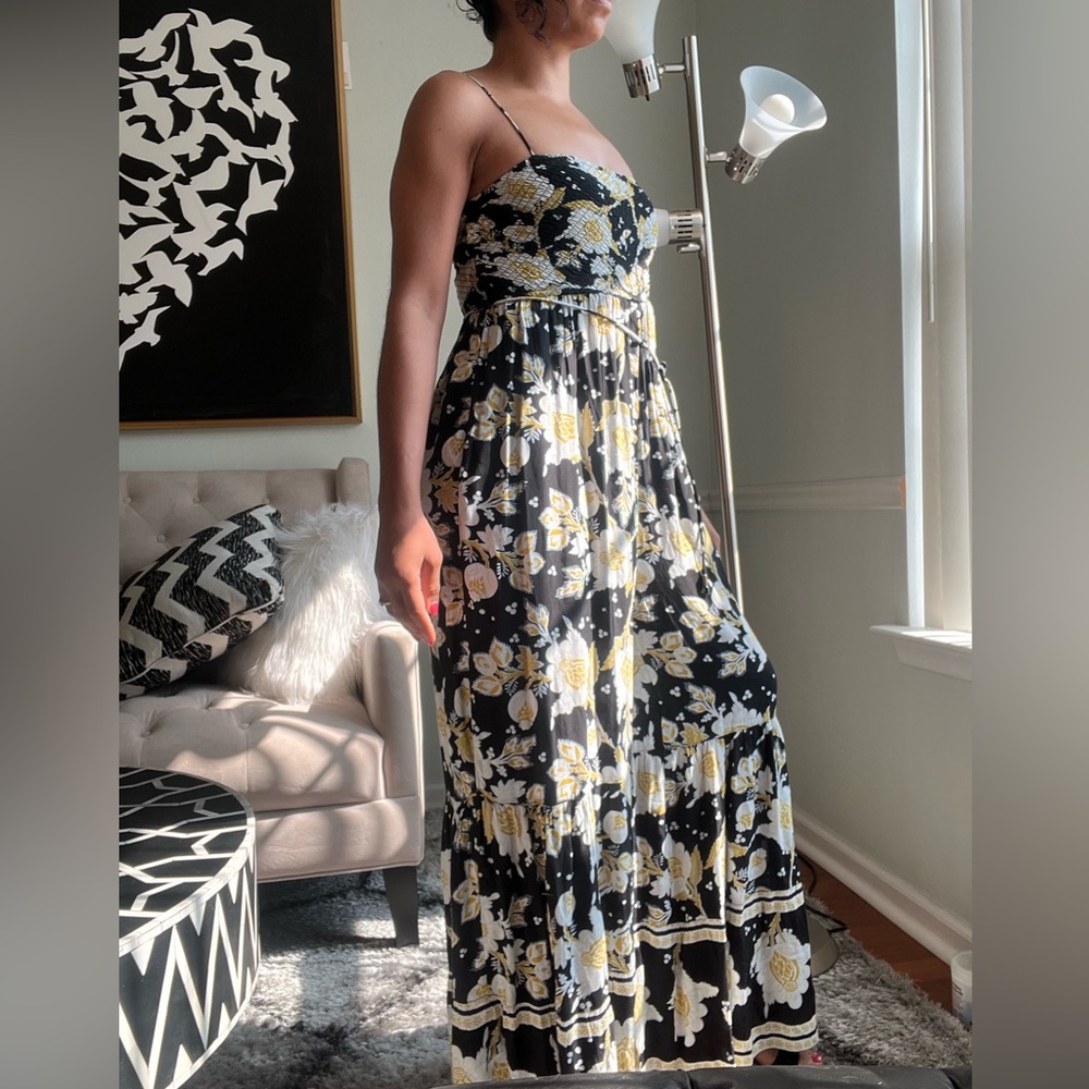 Little of Your Love Wideleg Flowy Jumpsuit in Moonless Combo Free People - Picture 9 of 14